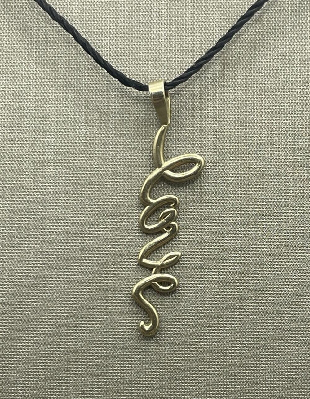 10K Yellow Gold Cursive Love Pendant (26759)